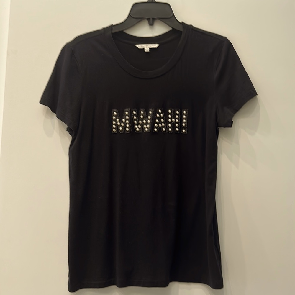 REBECCA MINKOFF BLACK TSHIRT TOP DESIGNER SIZE SMALL